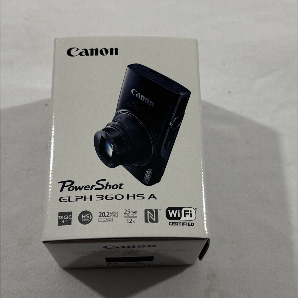 Canon PowerShot ELPH360 HS A Digital Camera Point Shoot 20.2MP  Black Box Tested